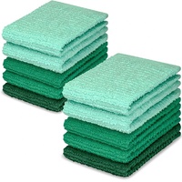 Premium Double Tone Cuisine Torchon 3 Couleurs Orange Vert Bleu Torchon Vaisselle Épurateur Maille Lavage Net Boutique Serviettes Coton