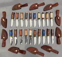 Commandes en gros personnalisées OEM PRESTIGE LAMES Professional Handmade Carbon Steel Skinner Knife Manche en bois Ambidextre
