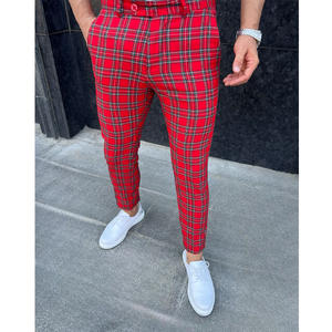 Pantalones chinos elegantes a medida para hombre, mezcla ajustada de lana y poliéster - Product Image 3