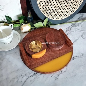 Ensemble Bakhoor en résine jaune et bois avec plateau brûleur d'encens décoratif et boîte de rangement pour parfum de maison et cadeaux - Product Image 6