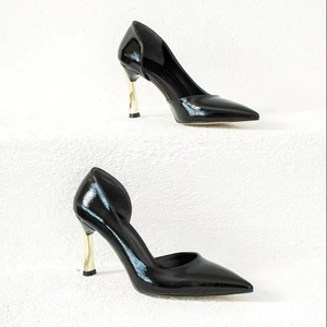 รองเท้าส้นเข็มสไตล์คลาสสิกสำหรับผู้หญิง หัวแหลม ประดับคริสตัล สูง 9 ซม. สำหรับไซส์ 36-40 ผลิตในตุรกี - Product Image 1