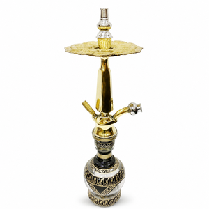 Chicha Farida de luxe, mini, en verre profond, style Pharaonic Mesala, en laiton massif, gravure artisanale unique, laque de haute qualité - Product Image 1
