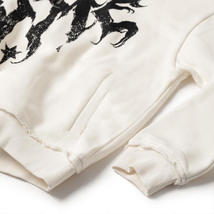 Vente en gros poids lourd en détresse 480 500gsm français éponge Double couche pull recadrée soleil délavé à capuche pour hommes - Product Image 6