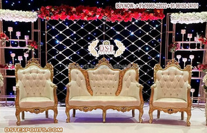 Conjunto de sofá de boda con acabado de oro rojo, lujoso, con silla, para escenario, Reina, boda - Product Image 2