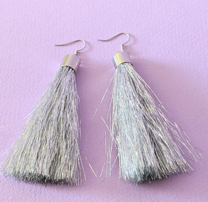 <b>Long</b> Fringe <b>Silver</b> Dangle <b>Earrings</b> Fringe Tassel <b>Earrings</b> - Gold - <b>Long</b> - Product Image 3