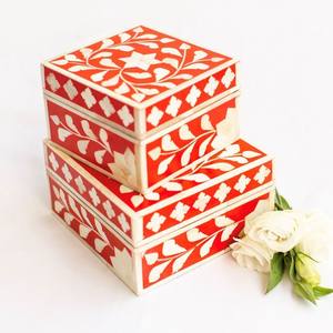 Cajas de incrustaciones de hueso más vendidas, organizador de cajas de madera de Ramadán, cajas cuadradas y rectangulares de regalo, diseño de madera de Lametierartz - Product Image 3