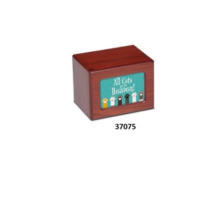 Vente chaude Blanc En Bois Massif Chat Pet Urne Crémation Adulte Urne Pour Adulte Cendres Humaines Avec Sac De Velours Gratuit - Product Image 3