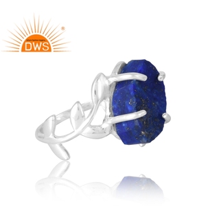 Latest Selling 925 Sterling <b>Silver</b> Natural Lapis Gemstone Stackable <b>Ring</b> Custom Jewelry For Women Gift For Her - Product Image 4