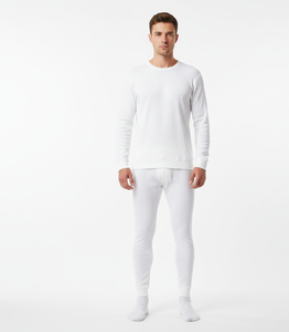 Traje Térmico Chill Defense para Hombre, Color Blanco, Manga Larga, Tejido Suave y Transpirable que Brinda Calor para el Invierno - Product Image 6