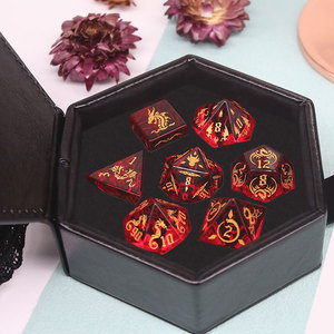Nhà Máy Bán Buôn Hot-Bán D & D RPG <span class=keywords><strong>Dice</strong></span> Set 16Mm Kim Loại Đa Diện D20 Với Ruby Zircon Thủy Tinh Pha Lê Dungeons Dragons Trò Chơi - Product Image 3