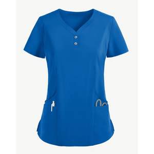 Uniforme de salon de spa pour femmes de coupe moderne ensemble de haut et de pantalon d'infirmière logo personnalisé vente en gros d'ensemble de gommage à bas prix pour hôpitaux médicaux - Product Image 5