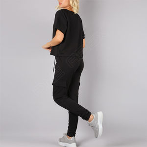 Ensemble survêtement pour femmes Logo personnalisé Couleur solide Vêtements de sport d'hiver décontractés Pantalon de survêtement pour femmes Ensembles 2 pièces - Product Image 6