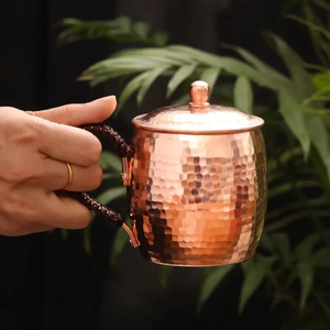 Ensemble de mugs Moscow Mule tendance, adaptés aux hôtels, réutilisables, en cuivre pur, étanches, écologiques, fabriqués en Inde - Product Image 3