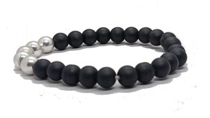High quality Black matte silver Crystal Gemstone <b>Bead</b> Buddha <b>Bracelet</b> Fashion Charm Jewelry for <b>Men</b> Women for Energy Meditation - Product Image 3