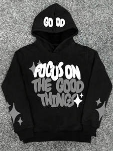 เสื้อฮู้ด Y2K พิมพ์ลายพัฟสำหรับผู้หญิงผ้าหนาแขนยาวสั่งทำได้ตามต้องการ - Product Image 3