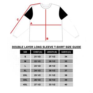 เสื้อยืดผ้าฝ้าย2ชั้นสำหรับผู้ชายทรงโอเวอร์ไซส์สไตล์วินเทจผ้าดิบแขนยาวปล่อยไหล่ - Product Image 4