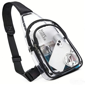 حقيبة كتف جديدة عصرية بتصميم كرتوني كبيرة وشفافة ومقاومة للماء بسحاب للجنسين بألوان حلوى سعة 20-36 لتر من البلاستيك الناعم للشاطئ والاستحمام - Product Image 6