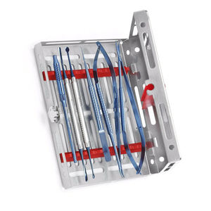 ชุดเครื่องมือผ่าตัดช่องปากสเตนเลสสตีลพื้นฐาน6ชิ้นเครื่องมือสำหรับการผ่าตัดปริทันต์สีน้ำเงินทนทาน - Product Image 2