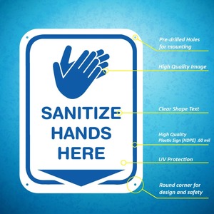 ฆ่าเชื้อมือสีขาวภาพป้ายบ้านสำนักงาน8.5x11.5จางทนสุขอนามัยประกาศติดผนัง - Product Image 4