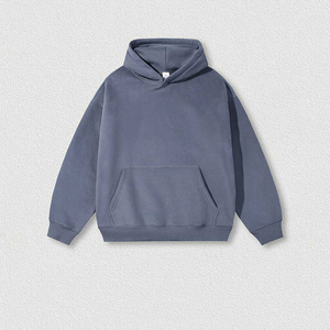 <b>Men's</b> Winter Hoodie 100% Cotton Fleece Heavyweight <b>Pullover</b> Sweatshirt Solid Pattern Loose Fit Customized ODM OEM High Quality - Product Image 4