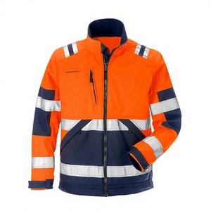 Mens Adult <b>High</b> <b>Visibility</b> Soft Shell <b>Jacket</b> Hi Vis Rain Proof Workwear Top Clothing - Product Image 1