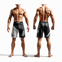 Shorts de combat MMA personnalisés imprimés par sublimation, sans Gi, BJJ, grappling, taille élastique, pour hommes, vente en gros, écologiques, respirants, séchage rapide