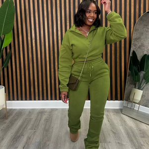 Conjunto Deportivo Informal de Dos Piezas para Mujer, Otoño, Manga Larga, Pantalones Cortos Deportivos por Encima de la Rodilla, para Hacer Ejercicio - Product Image 4