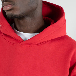 เสื้อสเวตเตอร์แบบสวมหัวมีฮู้ดทรงบ็อกซี่ฟิต100% สำหรับผู้ชายโอเวอร์ไซส์โลโก้แบบกำหนดเอง - Product Image 4