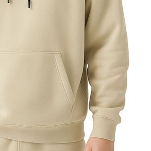 Sudadera con Capucha de Felpa para Hombre, Color Beige, 100% Algodón, Tinte Liso, Estilo Casual Urbano, Suave, con Bolsillo Tipo Canguro, Abrigada para Invierno, Prenda Superior de Moda - Product Image 5