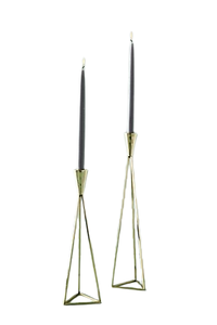 Bougeoir en métal au Design moderne avec métal en Aluminium et bougeoir de finition plaqué or fait à la main - Product Image 6