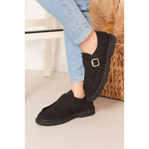 Mocasines Negros Casuales con Hebilla Simple, Zapatos Cómodos para Uso Diario - Product Image 4