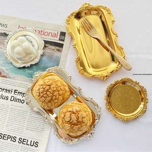 Ensemble de plateaux de service décoratifs en métal de qualité supérieure avec bordure élégante pour table à manger, bar à café, décoration intérieure, cadeau, hôtel, restaurant, élite - Product Image 5