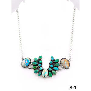 Collier artisanal perlé de style sud-ouest, mélange de turquoise et d'argent sterling - Product Image 2