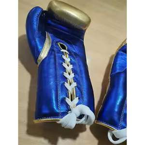 Gants de boxe en cuir de vachette sur mesure PU broderie de perles métalliques impression de logo personnalisé taille universelle pour les arts martiaux - Product Image 2