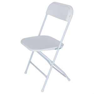 WELL HOME Sedia da Giardino Pieghevole Bianca con Telaio in Metallo 44x44x80 cm - Product Image 1