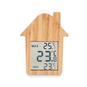 Station météo en bambou HISA, thermomètres et gadgets durables pour la maison - Product Image 4