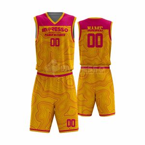 Uniforme de baloncesto transpirable reversible personalizado para adultos/niños de talla grande con nombre y número de equipo personalizados - Product Image 1