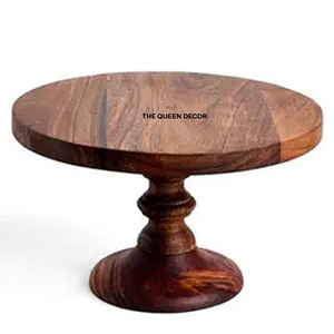 Soporte de pastel de madera hecho a mano para exhibición de postres Soporte de pastel de madera rústica para bodas y fiestas Madera natural - Product Image 1