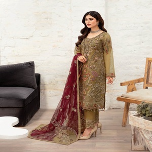 Venta de liquidación Ropa de fiesta para mujer Estilo indio pakistaní Ramsha Organza Shalwar Kamez Dupata Vestido al por mayor de mujer - Product Image 3