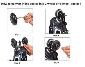 รองเท้าสเก็ตแบบอินไลน์ 3-in-1 ปรับได้ ลูกปืน ABEC-7 ล้อ PU รองเท้าสเก็ตแบบเปลี่ยนได้สำหรับเด็กและวัยรุ่น ขี่ลื่นไหล ใช้ได้ทั้งในร่มและกลางแจ้ง - Product Image 5