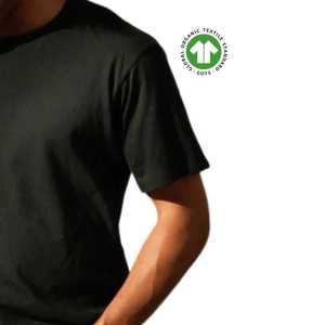 T-shirt ras du cou organique pour hommes-Noir, jersey 4.3 oz, doux et flexible avec col côtelé pour un confort quotidien - Product Image 6