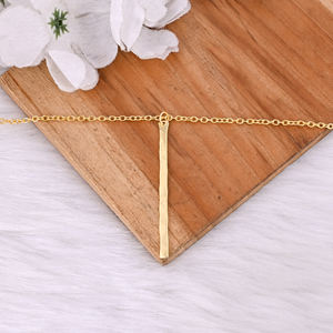 Collier délicat en laiton plaqué or de haute qualité, collier minimaliste fait à la main pour mariage, fiançailles, fabricant en gros - Product Image 3