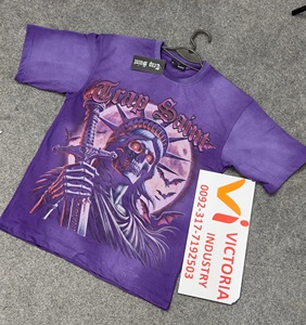 Custom Oversize T-Shirt Manufacturer Casual Vintage Heavyweight Cotton Acid Wash Sun Faded DTG Printed Tshirt - Product Image 3