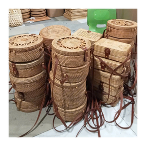 กระเป๋าหวายทำด้วยมือที่ทันสมัยวัสดุที่เป็นมิตรกับสิ่งแวดล้อมมีสไตล์สำหรับลุคลำลองและเป็นทางการเป็นที่นิยมในร้านค้าในรีสอร์ท - Product Image 3