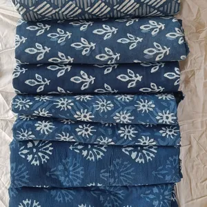 Rất Nhiều Loại Vải Trong Bán Buôn Giá Thấp Tỷ Lệ In Bagru Dabu Indigo In Siêu Mềm Siêu Chất Lượng Vải Cho Quần Áo - Product Image 1