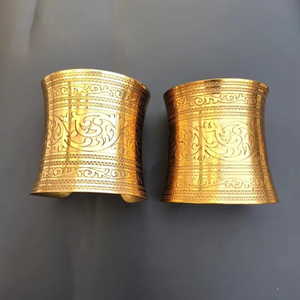 MS Handicraft Modern Brass Plaited Bangle...<b>Chunky</b> Statement Piece...<b>Gold</b> Ethnic Bangle <b>Bracelet</b>...Beautiful Brass Bangle... - Product Image 1