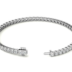 Bracelet tennis SHREYA DIAM en moissanite 4,2-5,2 carats, 4 griffes, 2,7 mm, taille brillant rond, argent 925 plaqué or rose, cadeau tendance - Product Image 5