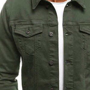 เสื้อโค้ทผ้ายีนส์เข้ารูปสำหรับฤดูหนาวเสื้อแจ็กเก็ตผู้ชายใส่ได้อเนกประสงค์ทนทานผลิตตามสั่ง - Product Image 3