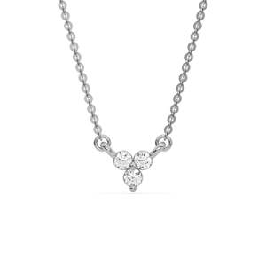 Collar Trio con Diamante Natural de 0.15 CT, Colgante Delicado para Mujer, Joyería Fina Clásica y Minimalista para Uso Diario y Fiestas - Product Image 1