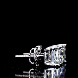 เครื่องประดับเพชรโมอิส VVS ต่างหูตัดรูปเจ้าหญิงต่างหูทองแดงแบบฮิปฮอปฝังเพทายคุณภาพสูงต่างหูสตั๊ดคุณภาพดี - Product Image 2